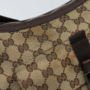 GUCCI GG Canvas Shoulder Bag Beige Silver 131211 Auth 170502-9