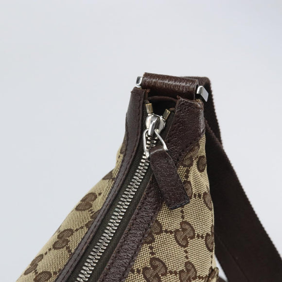 GUCCI GG Canvas Shoulder Bag Beige Silver 131211 Auth 170502