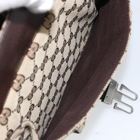 GUCCI GG Canvas Shoulder Bag Beige Silver 131211 Auth 170502