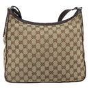 GUCCI GG Canvas Shoulder Bag Beige Silver 131211 Auth 170502-2
