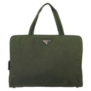 PRADA Hand Bag Nylon Green Silver Auth 170503-13