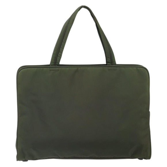PRADA Hand Bag Nylon Green Silver Auth 170503