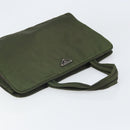 PRADA Hand Bag Nylon Green Silver Auth 170503-6