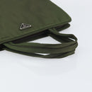 PRADA Hand Bag Nylon Green Silver Auth 170503-7