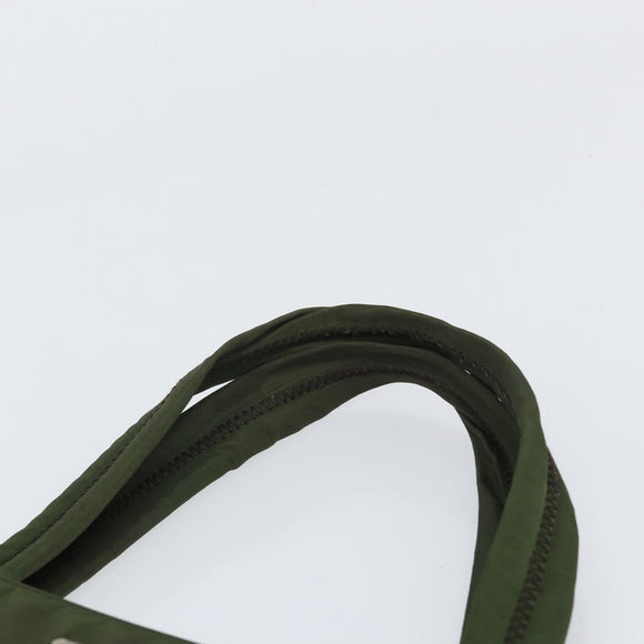 PRADA Hand Bag Nylon Green Silver Auth 170503