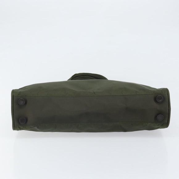 PRADA Hand Bag Nylon Green Silver Auth 170503