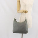 PRADA Hand Bag Nylon Gray Silver Auth 170504-23