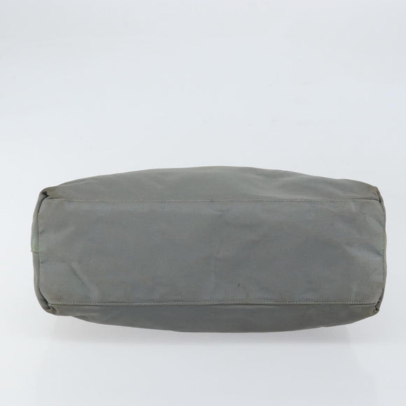 PRADA Hand Bag Nylon Gray Silver Auth 170504