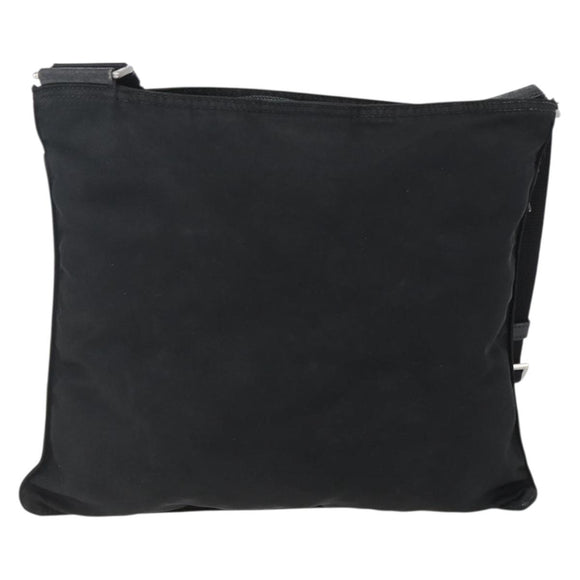 PRADA Shoulder Bag Nylon Black Silver Auth 170505