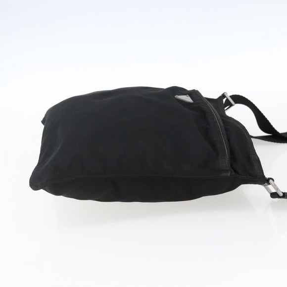 PRADA Shoulder Bag Nylon Black Silver Auth 170505