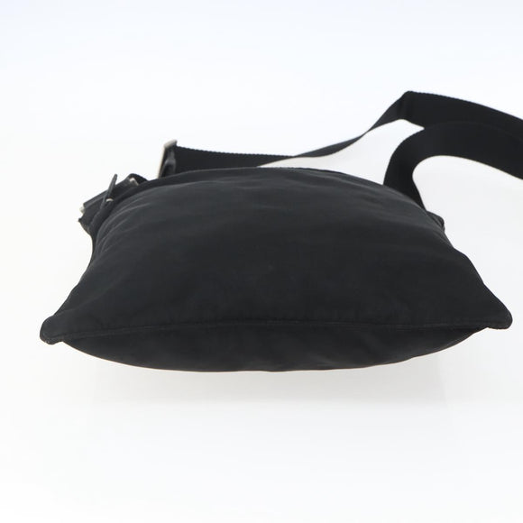 PRADA Shoulder Bag Nylon Black Silver Auth 170505