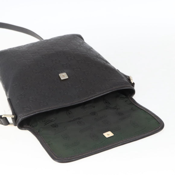 GUCCI GG Canvas Guccissima Shoulder Bag Leather Brown Gold 223666 Auth 170507A