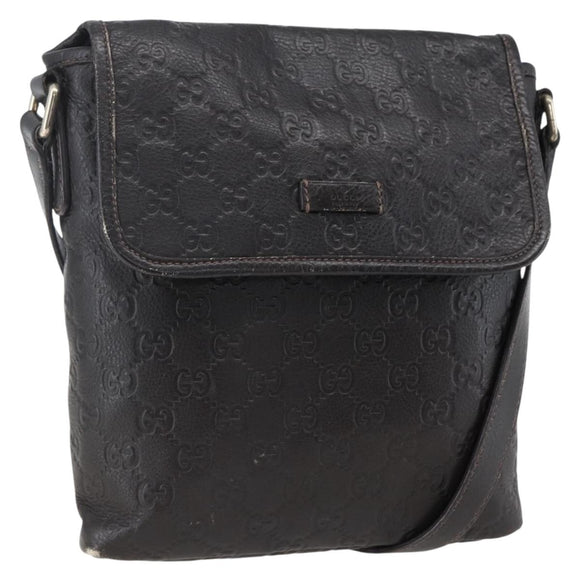 GUCCI GG Canvas Guccissima Shoulder Bag Leather Brown Gold 223666 Auth 170507A