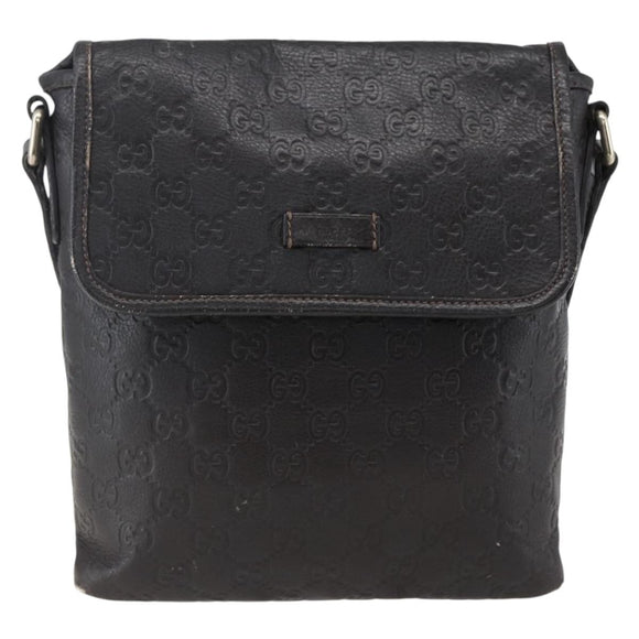 GUCCI GG Canvas Guccissima Shoulder Bag Leather Brown Gold 223666 Auth 170507A