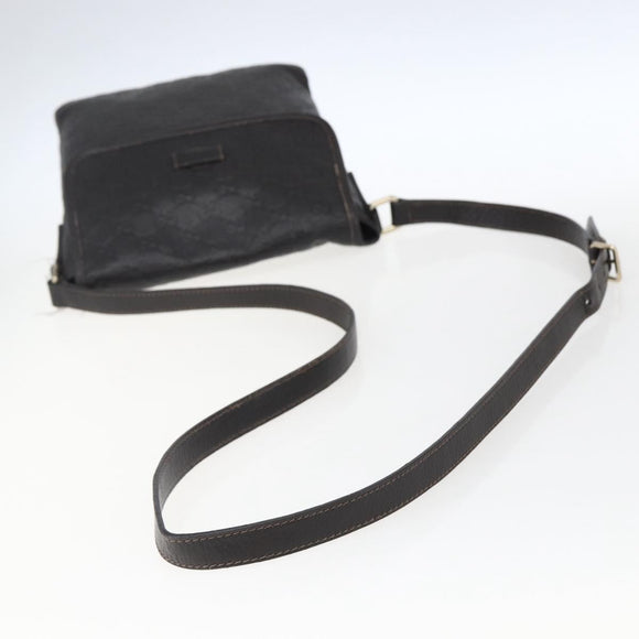 GUCCI GG Canvas Guccissima Shoulder Bag Leather Brown Gold 223666 Auth 170507A