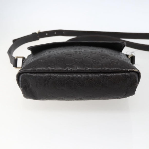 GUCCI GG Canvas Guccissima Shoulder Bag Leather Brown Gold 223666 Auth 170507A