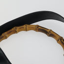 GUCCI Bamboe Handtas Leer 2way Marinegoud 001 3754 1577 Auth 170508-10