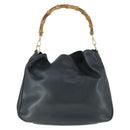 GUCCI Bamboe Handtas Leer 2way Marinegoud 001 3754 1577 Auth 170508-3