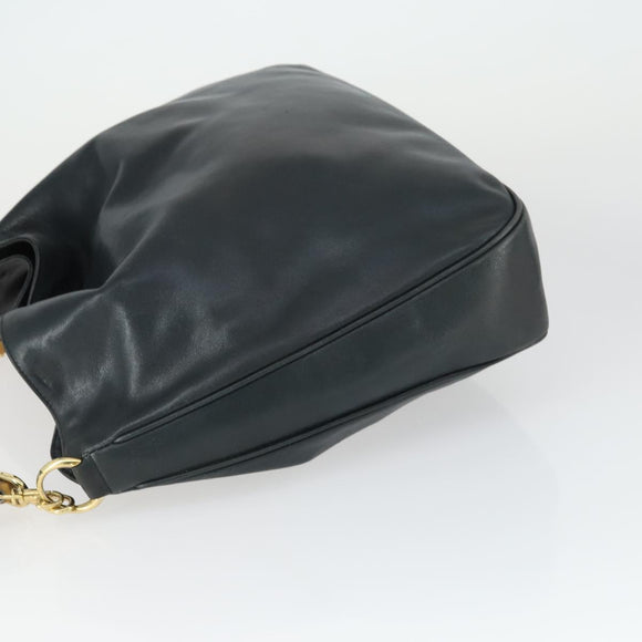GUCCI Bamboe Handtas Leer 2way Marinegoud 001 3754 1577 Auth 170508