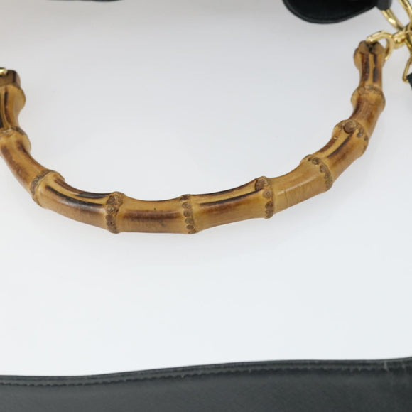 GUCCI Bamboe Handtas Leer 2way Marinegoud 001 3754 1577 Auth 170508