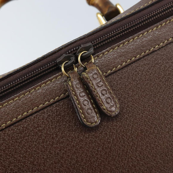 GUCCI Bamboo Hand Bag Leather 2way Brown Gold 013 122 2491 Auth 170509A