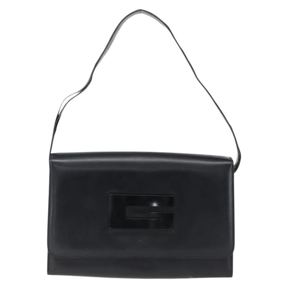 GUCCI Shoulder Bag Leather Black Silver 001 3064 Auth 170510
