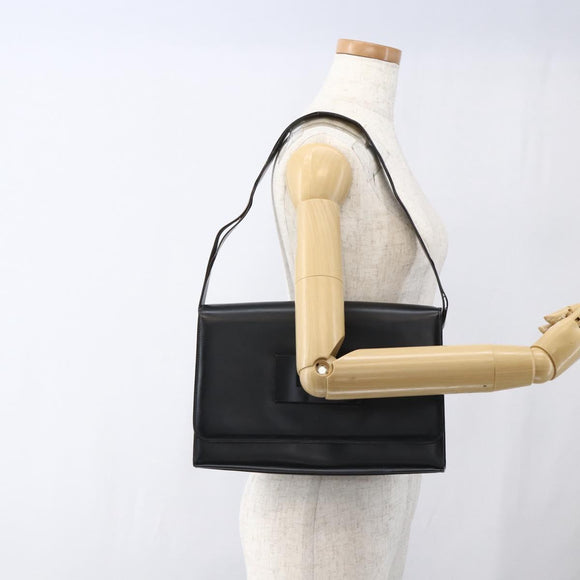 GUCCI Shoulder Bag Leather Black Silver 001 3064 Auth 170510