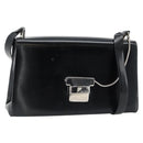 GUCCI Shoulder Bag Patent leather Black Silver Auth 170511-1