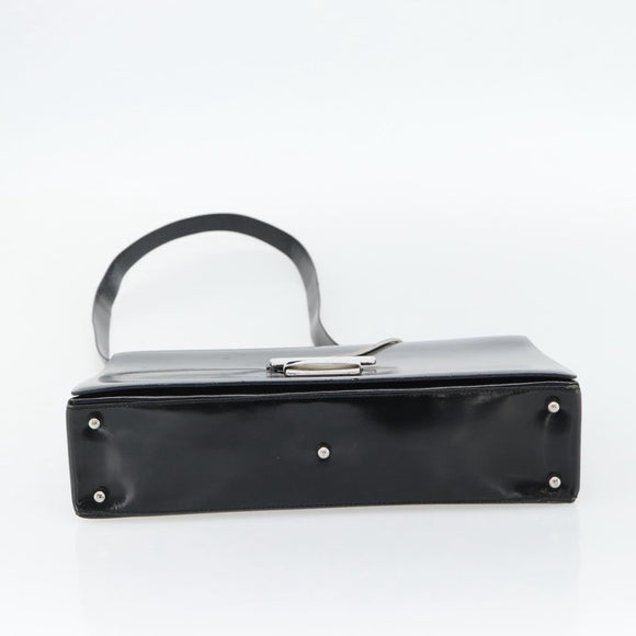 GUCCI Shoulder Bag Patent leather Black Silver Auth 170511