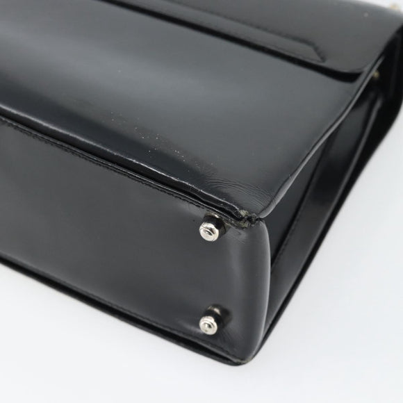 GUCCI Shoulder Bag Patent leather Black Silver Auth 170511