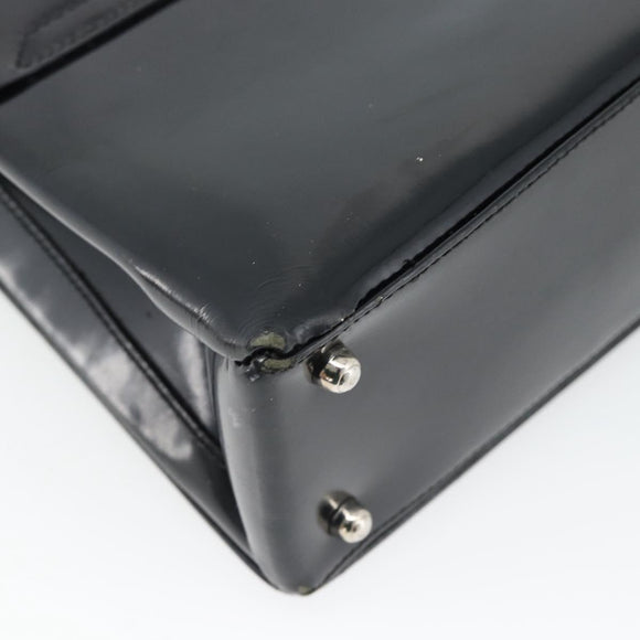 GUCCI Shoulder Bag Patent leather Black Silver Auth 170511