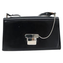GUCCI Shoulder Bag Patent leather Black Silver Auth 170511-2