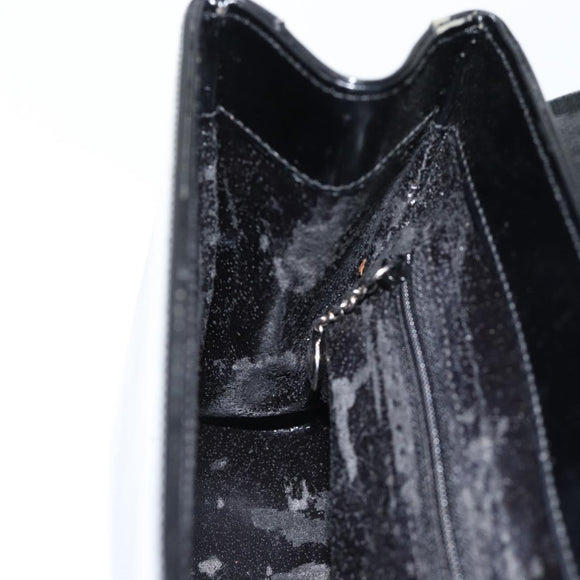 GUCCI Shoulder Bag Patent leather Black Silver Auth 170511