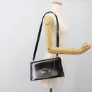 GUCCI Shoulder Bag Patent leather Black Silver Auth 170511-24