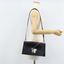 GUCCI Shoulder Bag Patent leather Black Silver Auth 170511-25