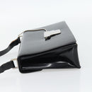 GUCCI Shoulder Bag Patent leather Black Silver Auth 170511-4