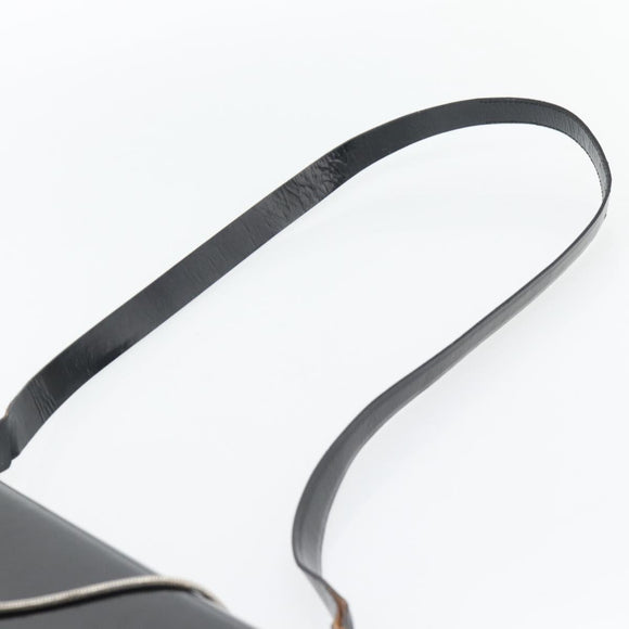 GUCCI Shoulder Bag Patent leather Black Silver Auth 170511