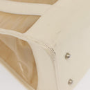 GUCCI Mesh Tote Bag Leather White Silver 002 1705 0405 Auth 170513-10