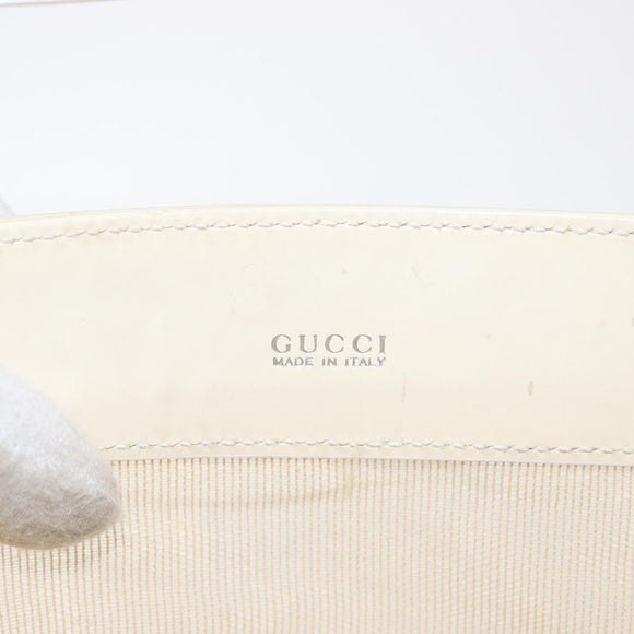 GUCCI Mesh Tote Bag Leather White Silver 002 1705 0405 Auth 170513