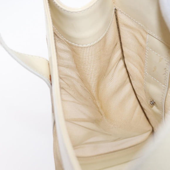 GUCCI Mesh Tote Bag Leather White Silver 002 1705 0405 Auth 170513