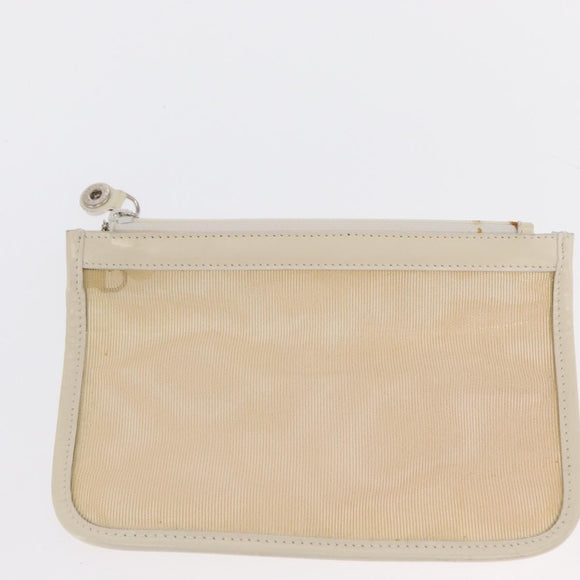 GUCCI Mesh Tote Bag Leather White Silver 002 1705 0405 Auth 170513