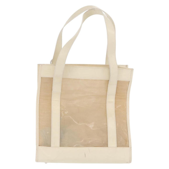 GUCCI Mesh Tote Bag Leather White Silver 002 1705 0405 Auth 170513