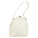 GUCCI Hand Bag Leather White Silver Auth 170514-1