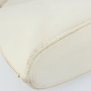 GUCCI Hand Bag Leather White Silver Auth 170514-14