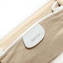 GUCCI Hand Bag Leather White Silver Auth 170514-17