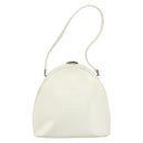 GUCCI Hand Bag Leather White Silver Auth 170514-13