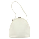 GUCCI Hand Bag Leather White Silver Auth 170514-2