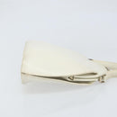 GUCCI Hand Bag Leather White Silver Auth 170514-3