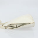GUCCI Hand Bag Leather White Silver Auth 170514-4