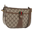 GUCCI GG Supreme Web Sherry Line Bag PVC Beige Gold 89 02 032 Auth 170516-1